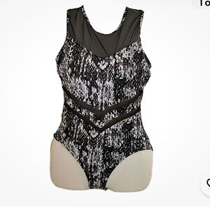 Aqua Green Monochrome One Piece Swimsuit